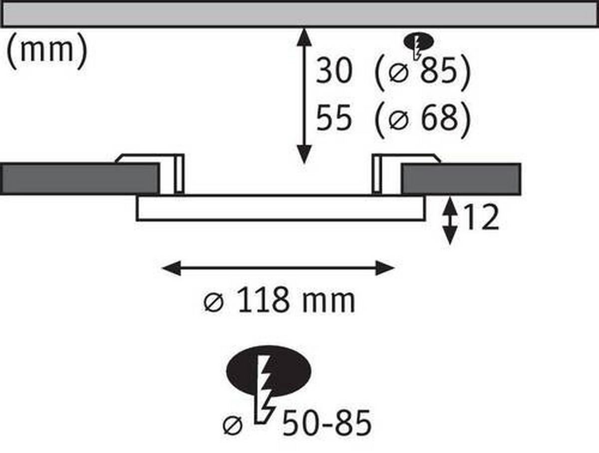 LED-PANEEL 11,8/1,2 cm   - Chromfarben, Design, Kunststoff (11,8/1,2cm)