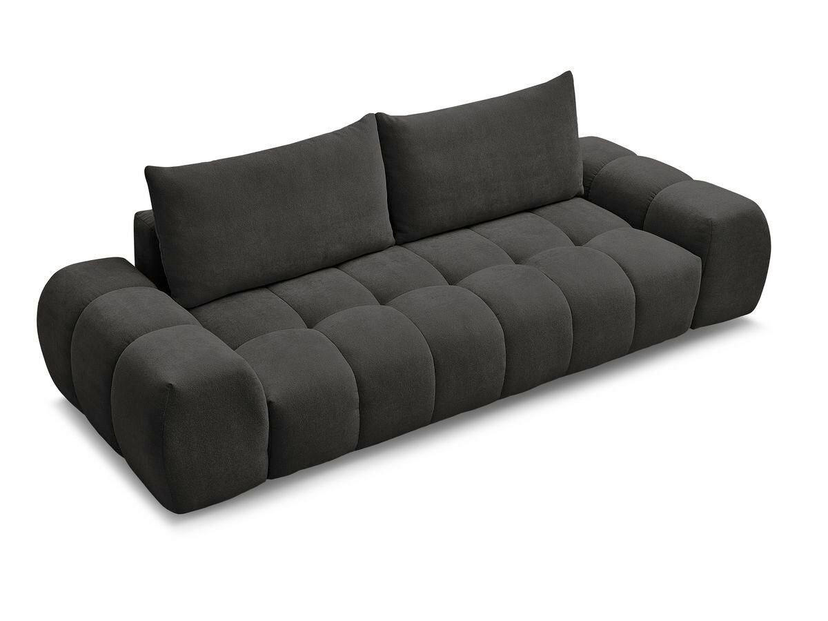3-SITZER-SOFA EVEREST Struktur Schwarz  - Schwarz, MODERN, Kunststoff/Textil (278/90/115cm)