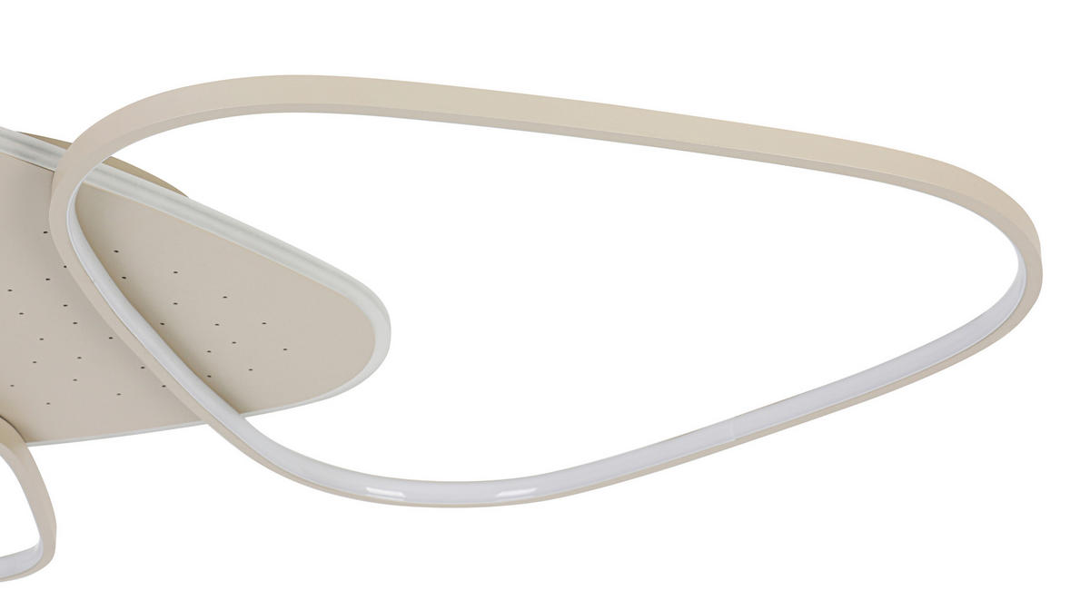 LED-DECKENLEUCHTE Alvia 102,5/72,5/5 cm  - Sandfarben, Design, Kunststoff/Metall (102,5/72,5/5cm) - Novel
