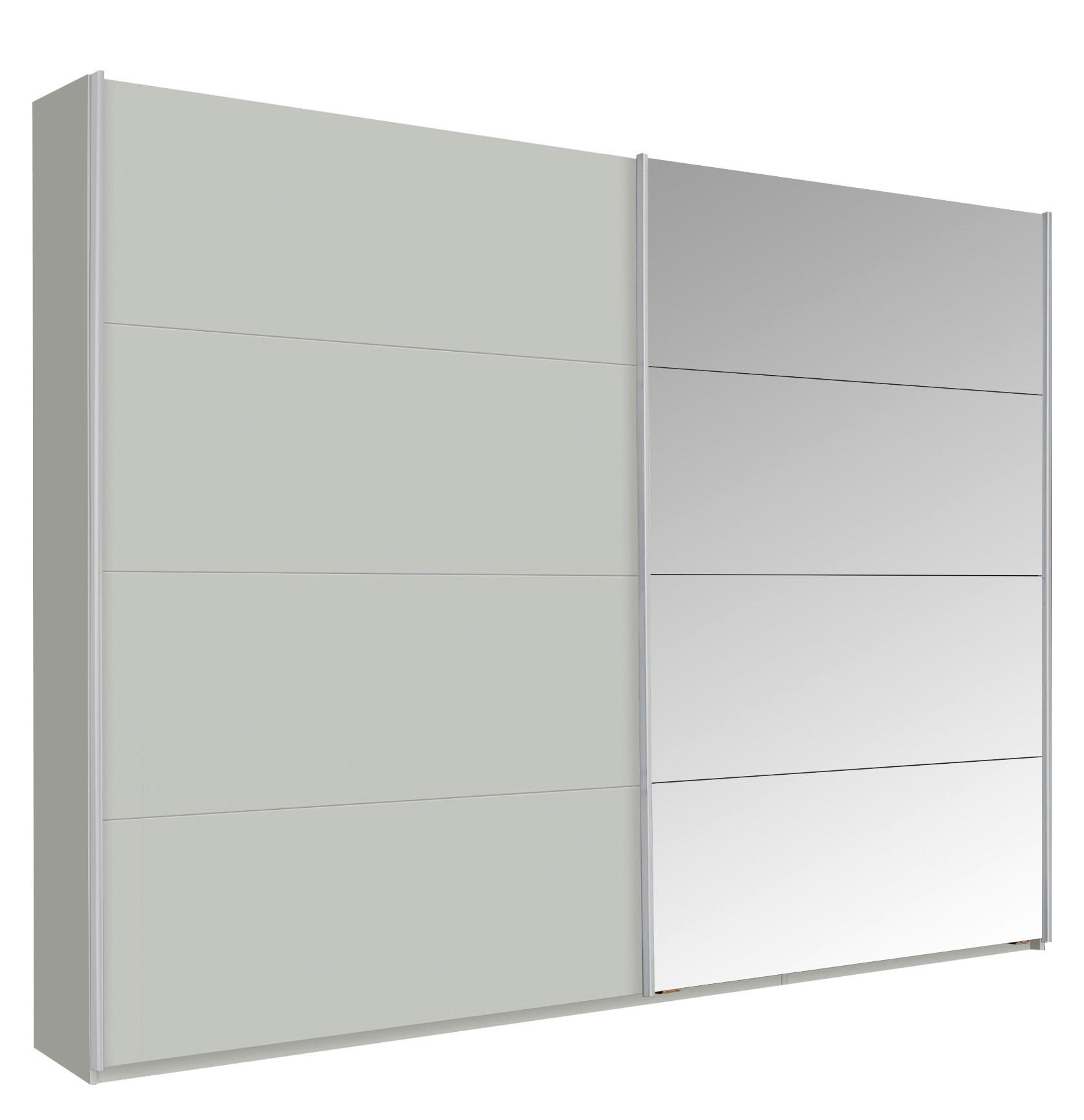 SCHWEBETÜRENSCHRANK 271/229/62 cm,  in Grau, 2 Tür(en)  - Grau, KONVENTIONELL, Glas/Holzwerkstoff (271/229/62cm) - Carryhome