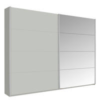 SCHWEBETÜRENSCHRANK 271/229/62 cm,  in Grau, 2 Tür(en)  - Grau, KONVENTIONELL, Glas/Holzwerkstoff (271/229/62cm) - Carryhome