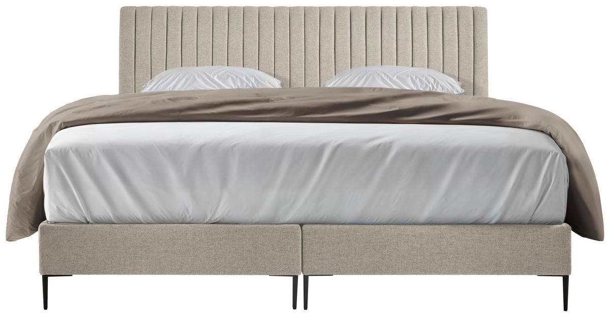 BOXSPRINGBETT 180/200 cm  in Creme  - Creme/Schwarz, MODERN, Holzwerkstoff/Textil (180/200cm) - MID.YOU