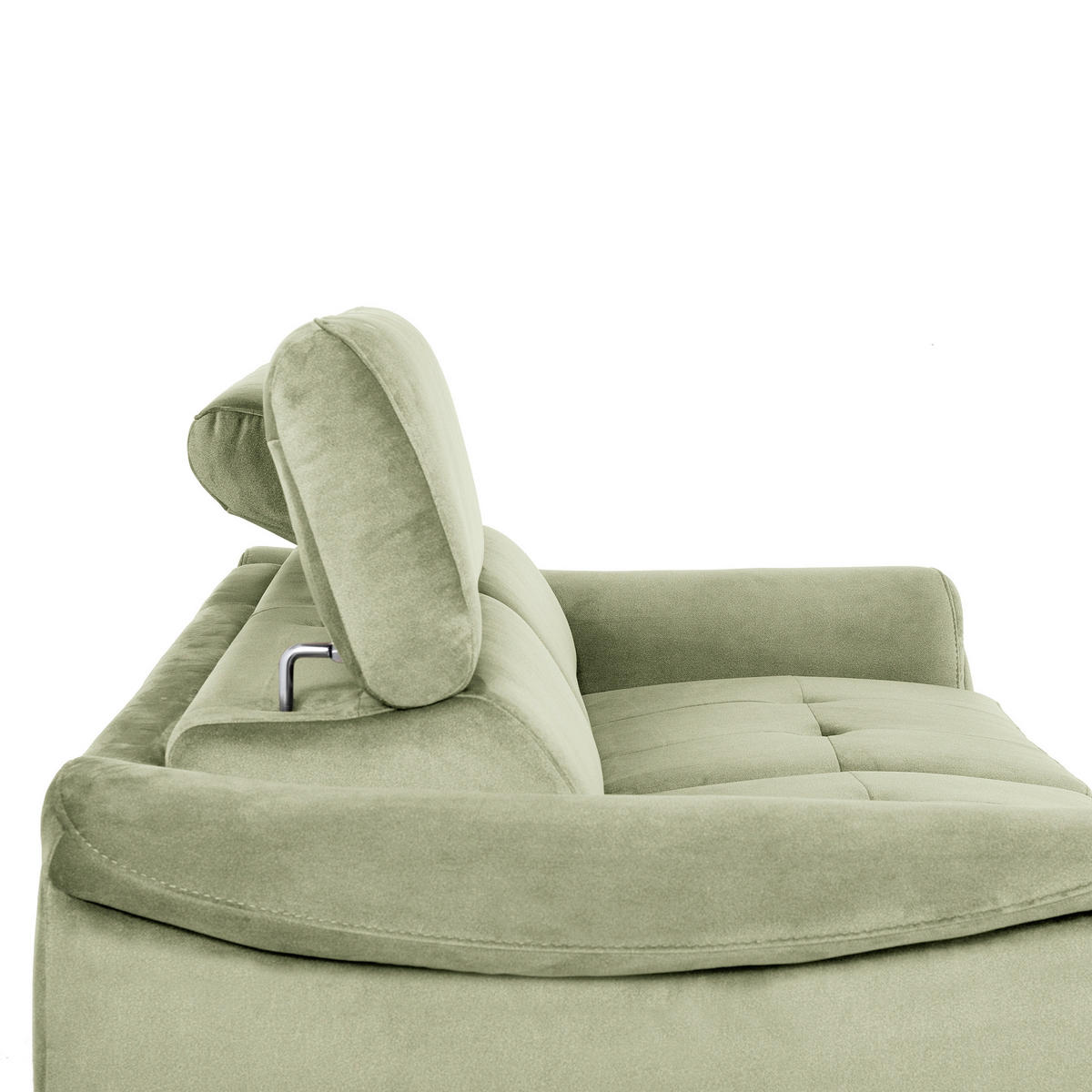 SCHLAFSOFA Samt Hellgrün  - Chromfarben/Hellgrün, Design, Textil/Metall (203/77-98/103cm) - MID.YOU