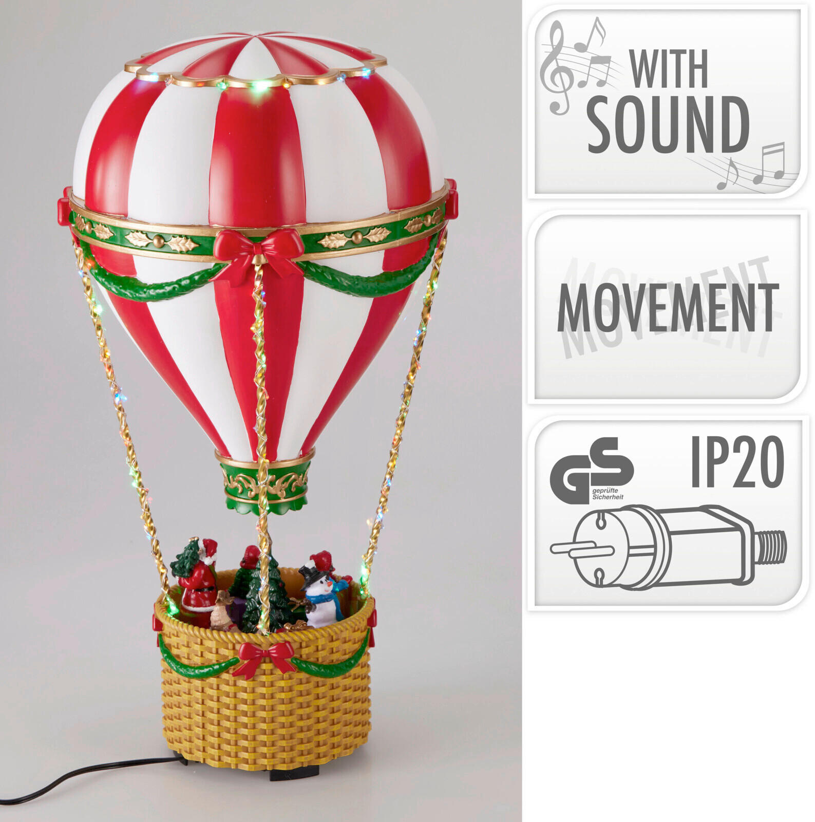 LED DÍSZLÁMPA - többszínű, Basics, műanyag (42cm)