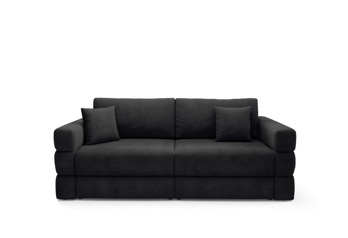 SCHLAFSOFA TERAZZO in Webstoff Schwarz  - Schwarz, Design, Kunststoff/Textil (254/93/167cm) - Livetastic