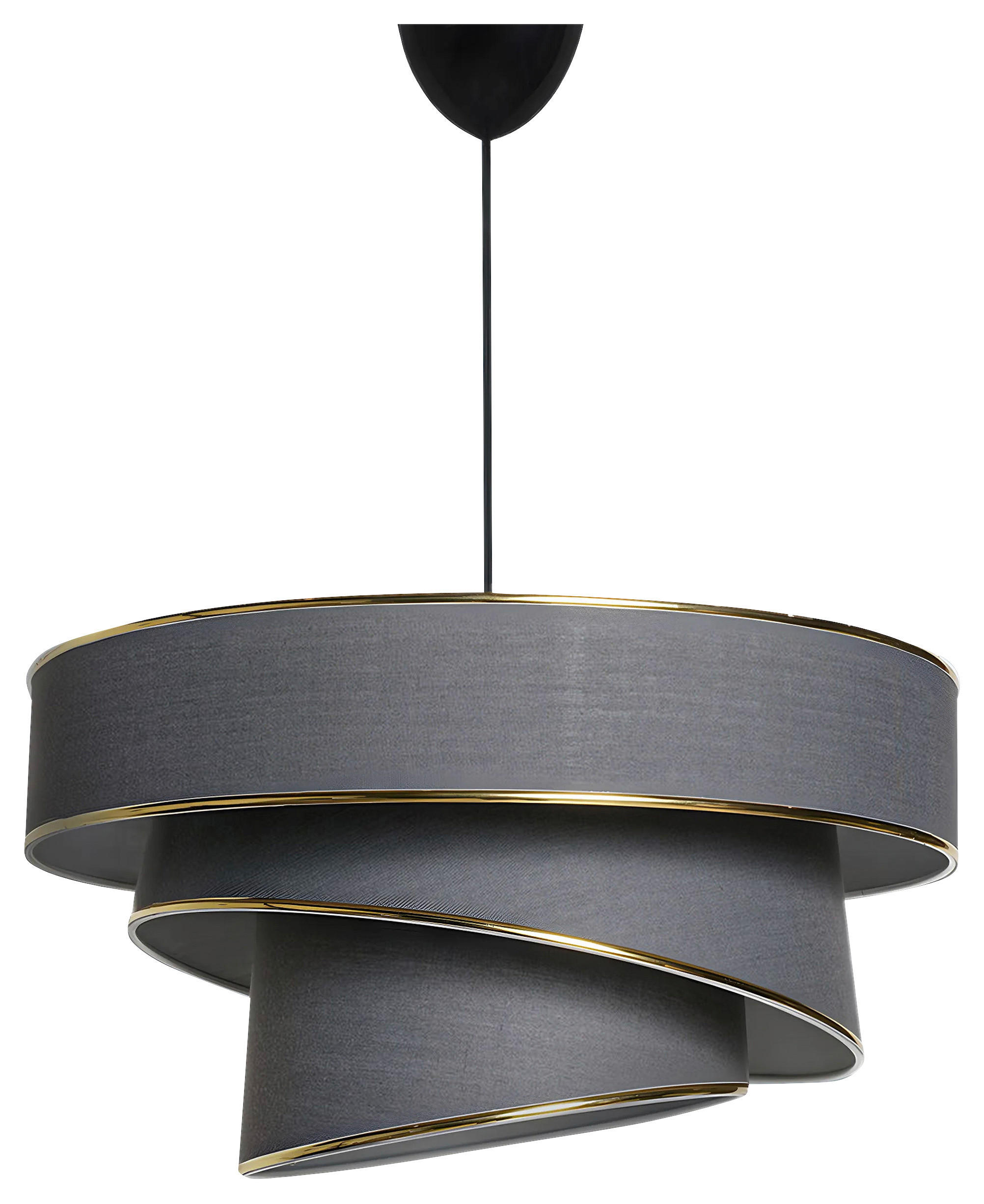 HÄNGELEUCHTE 40/72 cm   - Anthrazit/Goldfarben, Design, Kunststoff/Textil (40/72cm) - P & B