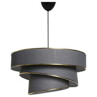 HÄNGELEUCHTE 40/72 cm   - Anthrazit/Goldfarben, Design, Kunststoff/Textil (40/72cm) - P & B