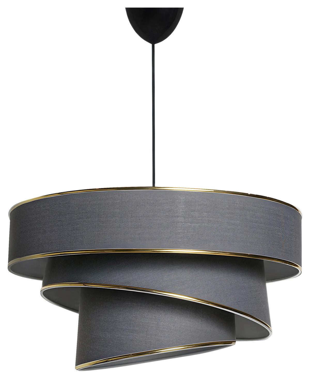 HÄNGELEUCHTE 40/72 cm   - Anthrazit/Goldfarben, Design, Kunststoff/Textil (40/72cm) - P & B