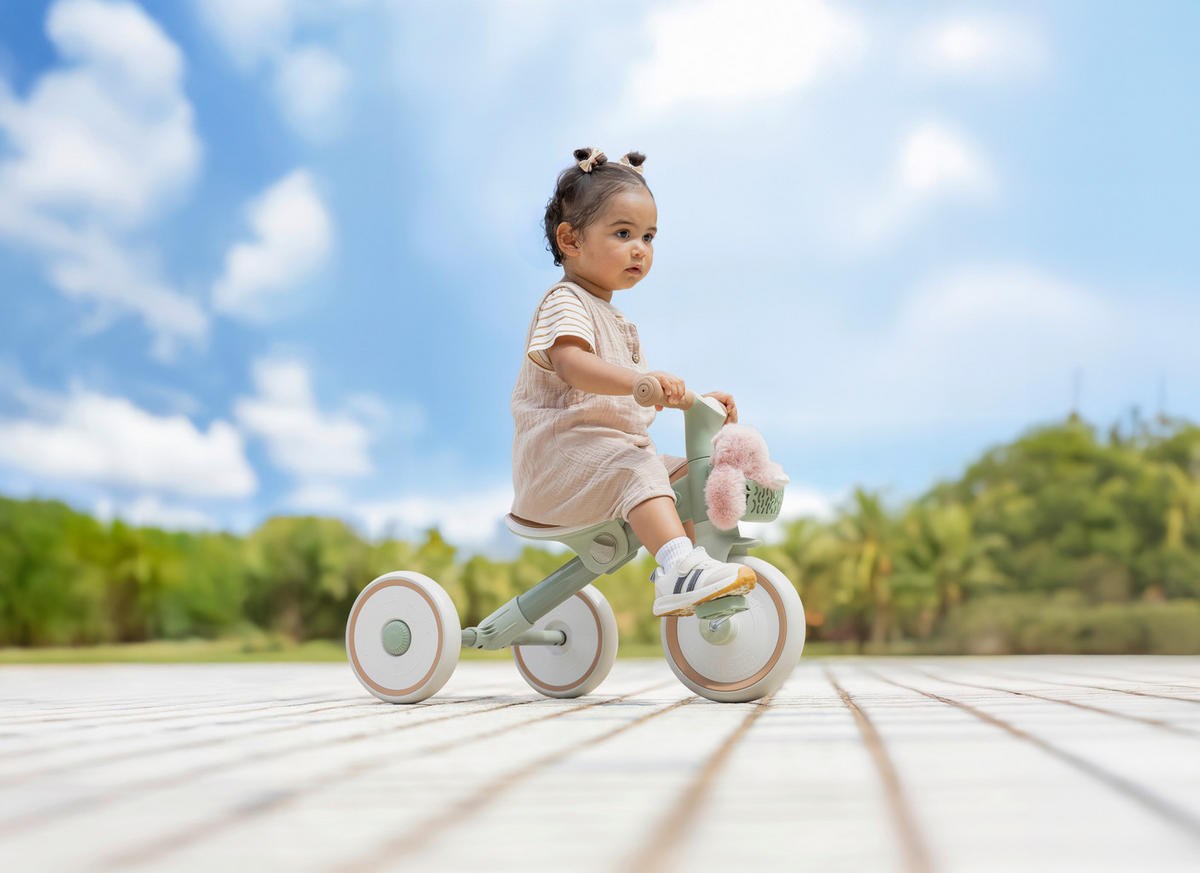 DREIRAD LEARNING TRIKE 2in1 PLUS ECO  - Salbeigrün, Basics, Kunststoff (58.9/41.0/42.7cm) - GLOBBER