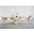 ARMLEHNSTUHL  in Eisen Chenille  - Beige/Creme, Design, Textil/Metall (59/89,5/63cm) - Novel