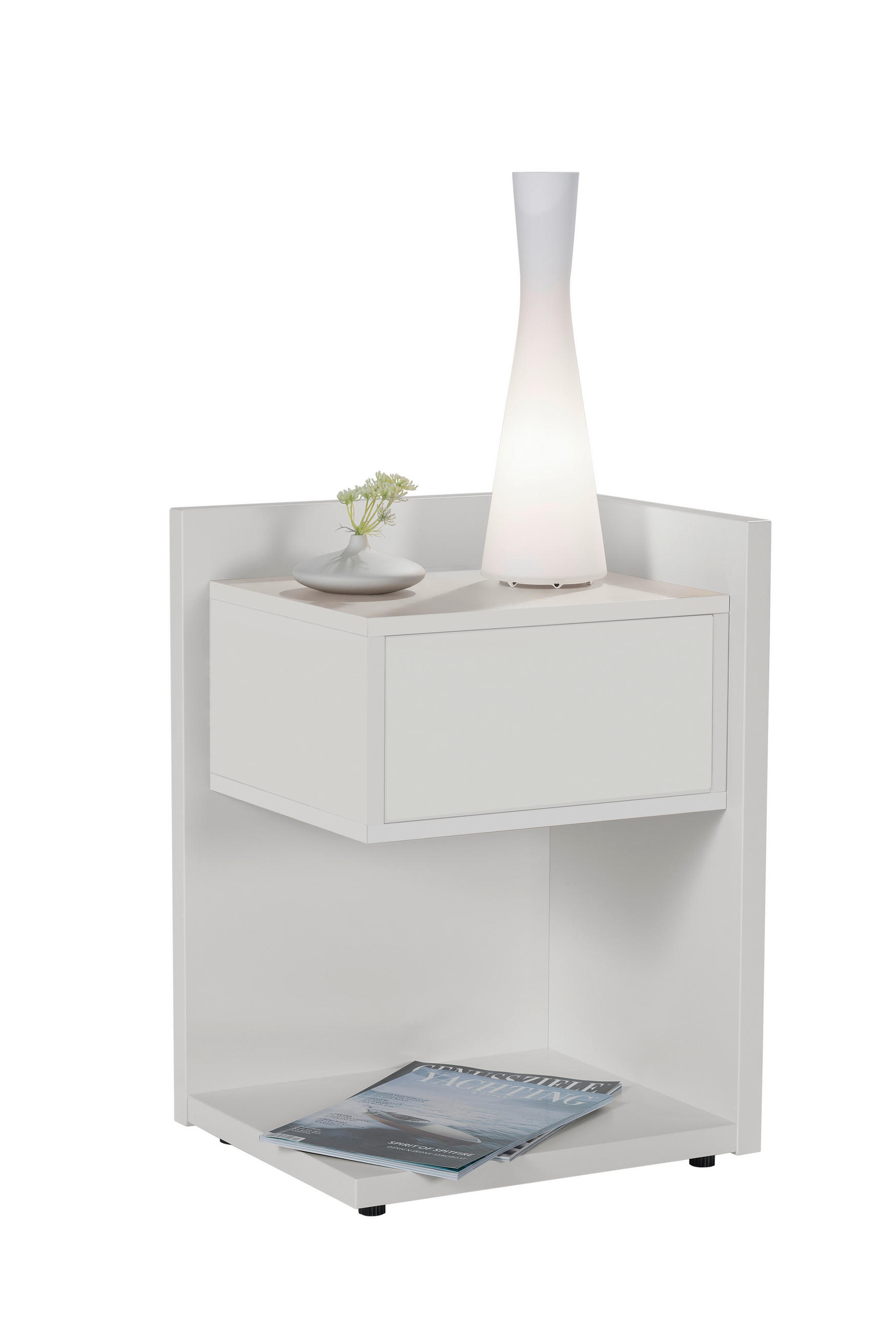 NACHTSCHRANK 44/62/38 cm  - Schwarz/Weiß, KONVENTIONELL, Holzwerkstoff/Kunststoff (44/62/38cm) - RUF Betten