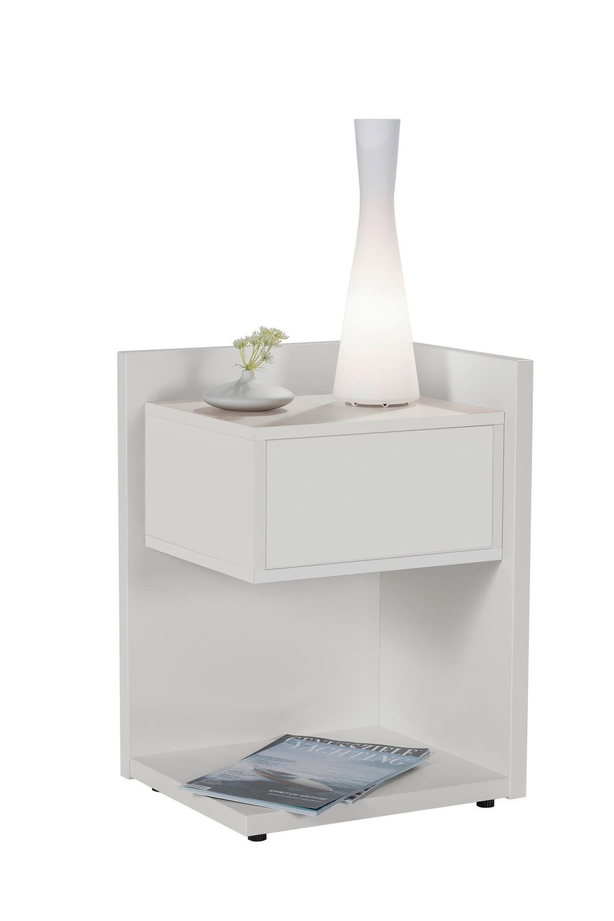 NACHTSCHRANK 44/62/38 cm  - Schwarz/Weiß, KONVENTIONELL, Holzwerkstoff/Kunststoff (44/62/38cm) - RUF Betten