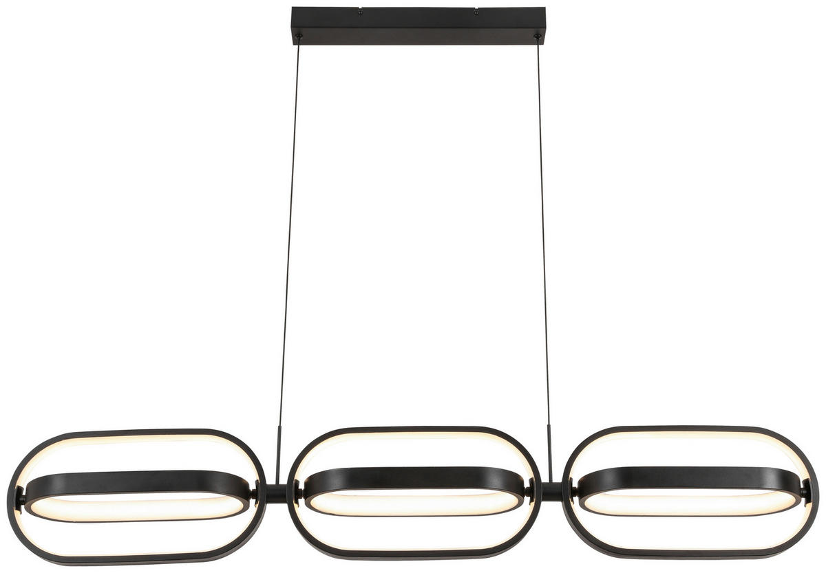 ZÁVESNÉ LED SVIETIDLO, 123/21/250 cm  - čierna, Design, kov/plast (123/21/250cm) - Novel