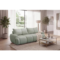 SCHLAFSOFA ALBA Struktur Olivgrün  inkl. Bettkasten, Schlaffunktion  - Schwarz/Olivgrün, Design, Holz/Textil (242/93/104cm) - MID.YOU