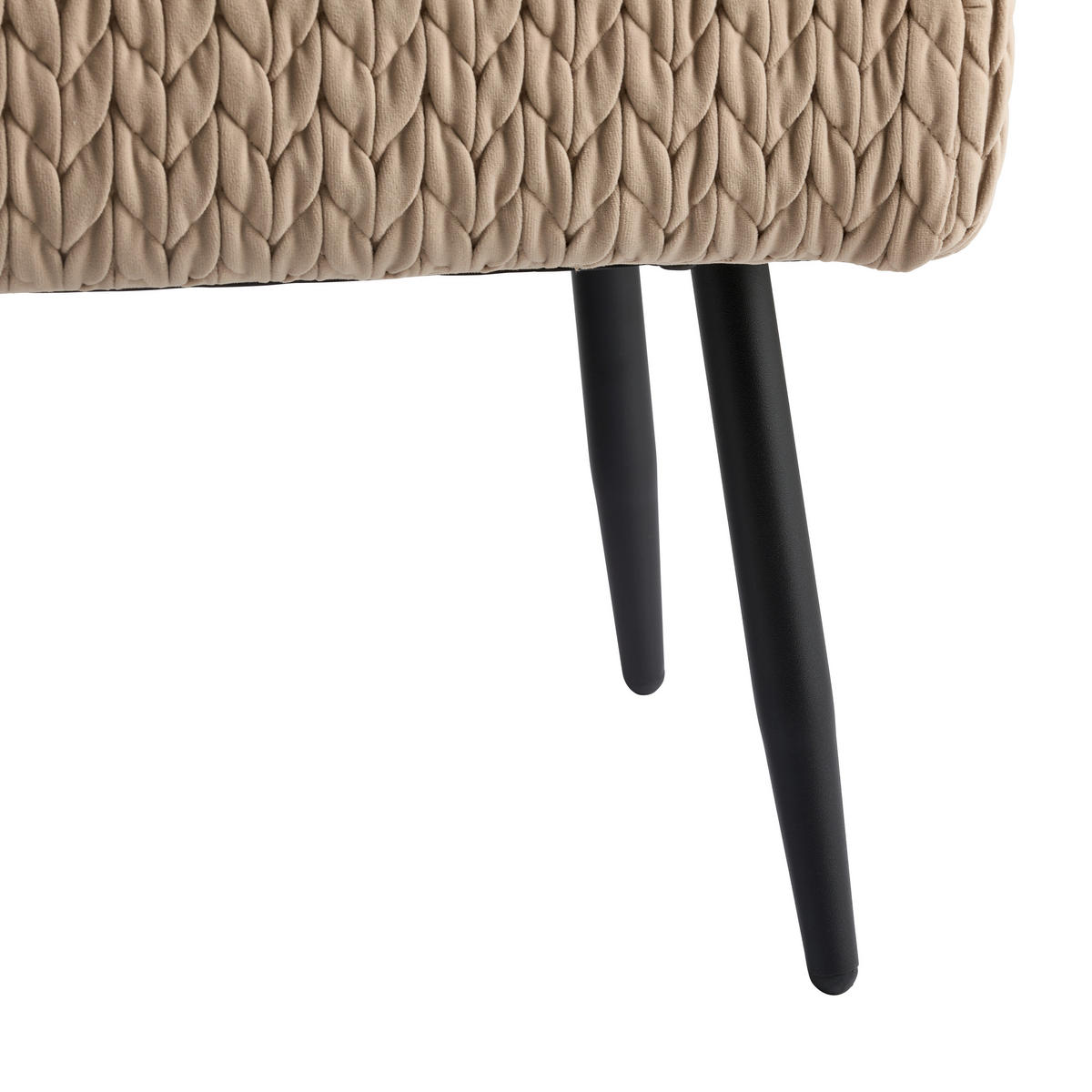 TABURETOVÁ LAVICE, kov, textil, kompozitní dřevo, 110/41/43 cm - černá/světle hnědá, Design, kov/kompozitní dřevo (110/41/43cm) - MID.YOU