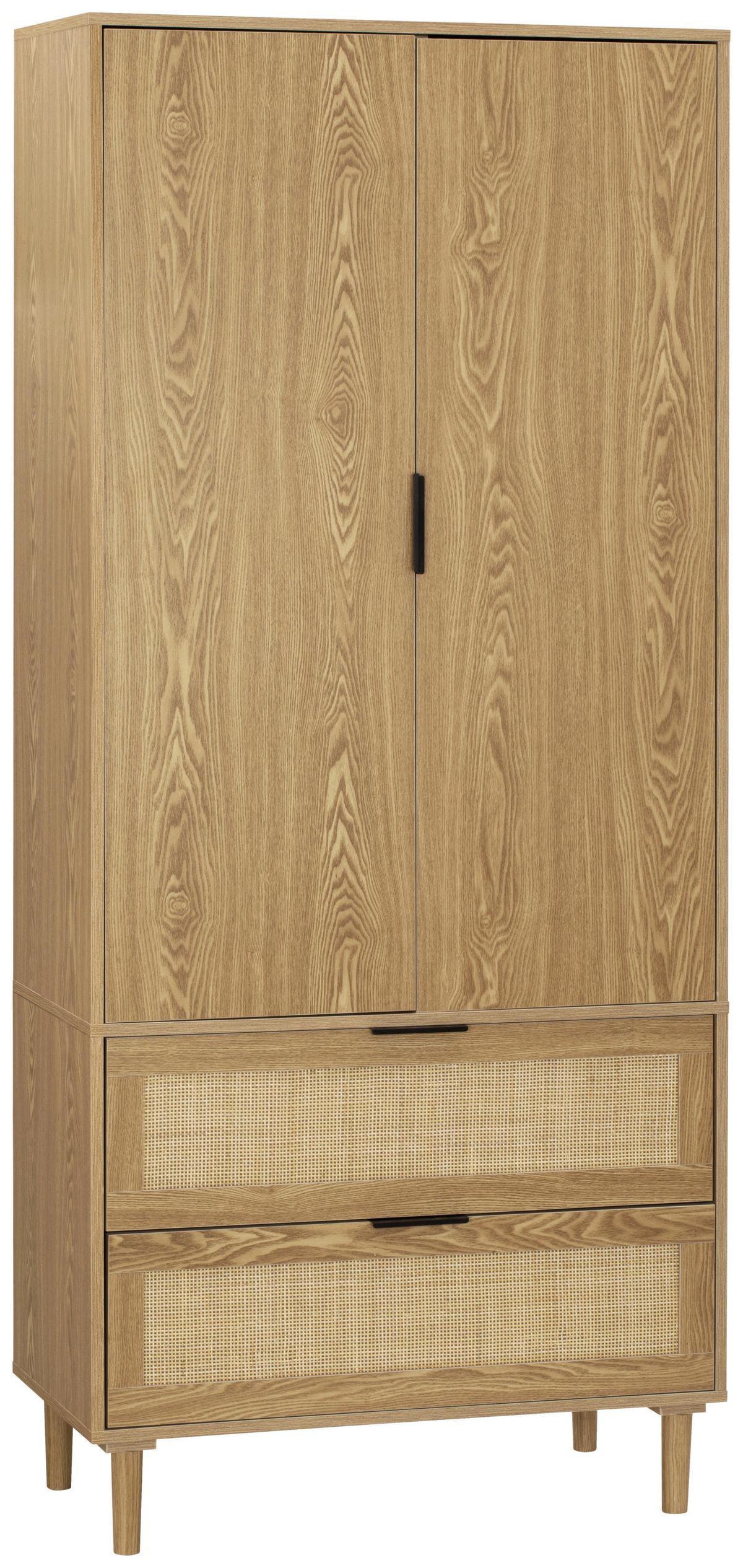 GARDEROBENSCHRANK  in 80/190/40 cm  - Schwarz/Naturfarben, Natur, Holz/Holzwerkstoff (80/190/40cm) - MID.YOU