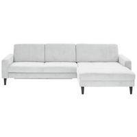 ECKSOFA in Cord Silberfarben  - Silberfarben/Schwarz, Modern, Textil/Metall (302/177cm) - Beldomo Style
