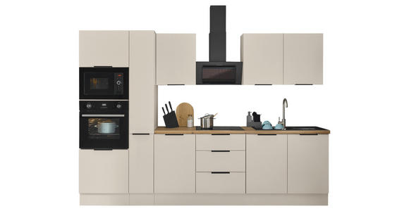 KÜCHENBLOCK   in Kaschmir  - Kaschmir/Schwarz, Basics, Holzwerkstoff/Metall (300/211/60cm) - Xora