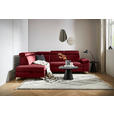 ECKSOFA Bordeaux Samt  - Chromfarben/Bordeaux, KONVENTIONELL, Textil/Metall (206/271cm) - Carryhome