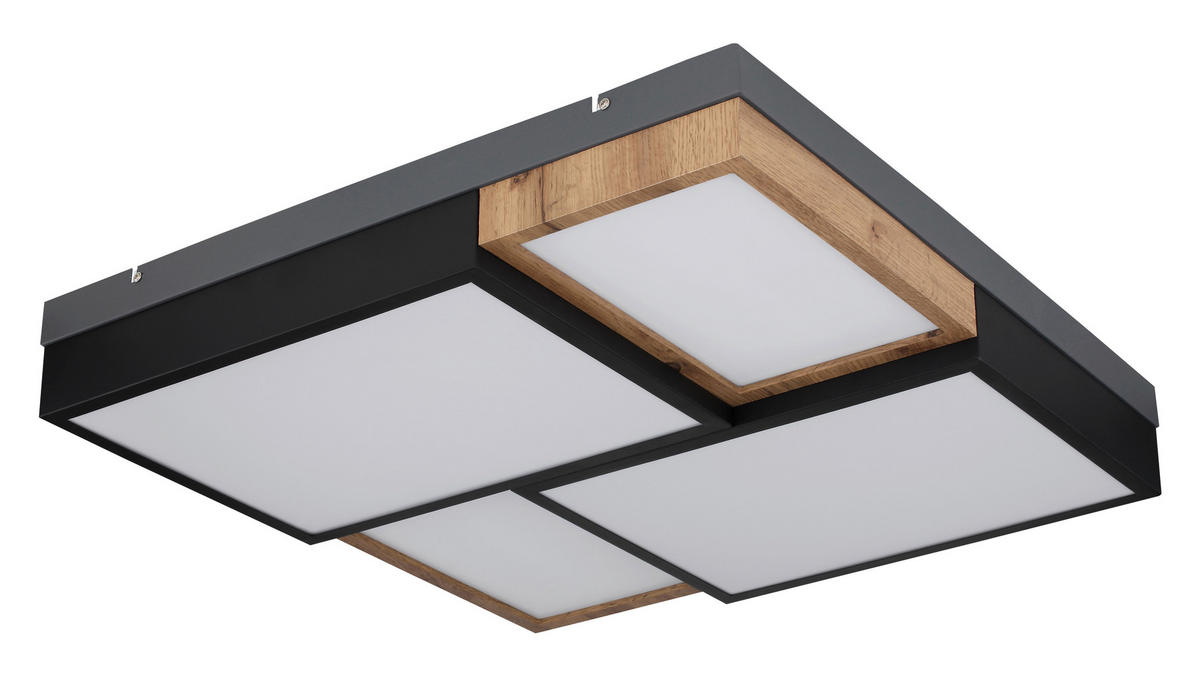LED-DECKENLEUCHTE 50 W    60/60/9 cm  - Weiss/Opal, Natur, Holzwerkstoff/Kunststoff (60/60/9cm) - Globo