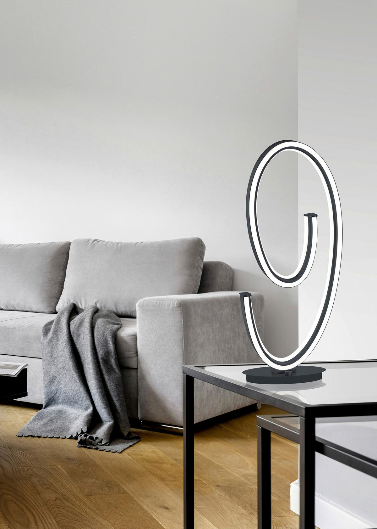 NAMIZNA LED-SVETILKA  CINQUE   26/16/65 cm          - črna/bela, Trendi, kovina/umetna masa (26/16/65cm) - Cinque