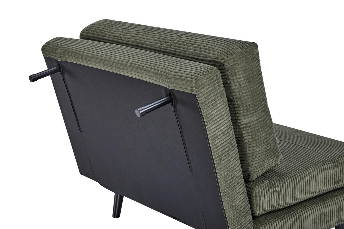SCHLAFSESSEL Cord Grün    - Schwarz/Grün, Design, Holz/Textil (100/82/91cm) - Ti'me