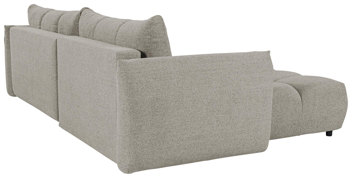 ECKSCHLAFSOFA  in Flachgewebe Mokka  - Schwarz/Mokka, KONVENTIONELL, Holzwerkstoff/Kunststoff (273/188cm) - Livetastic
