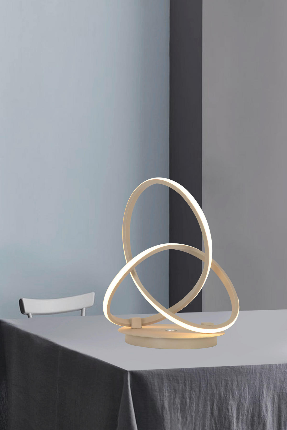 LED-TISCHLEUCHTE Bandol 26/21/33 cm   - Sandfarben, Design, Kunststoff/Metall (26/21/33cm)