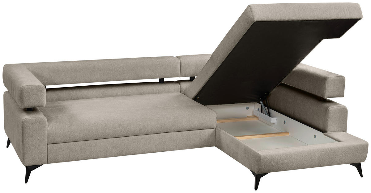 ROHOVÁ SEDAČKA, textil,  - černá, Konvenční, kov/textil (265/184cm) - Hom`in