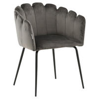 STUHL Samt Grau  - Grau, Design, Textil/Metall (61/76.56/54cm) - Livetastic