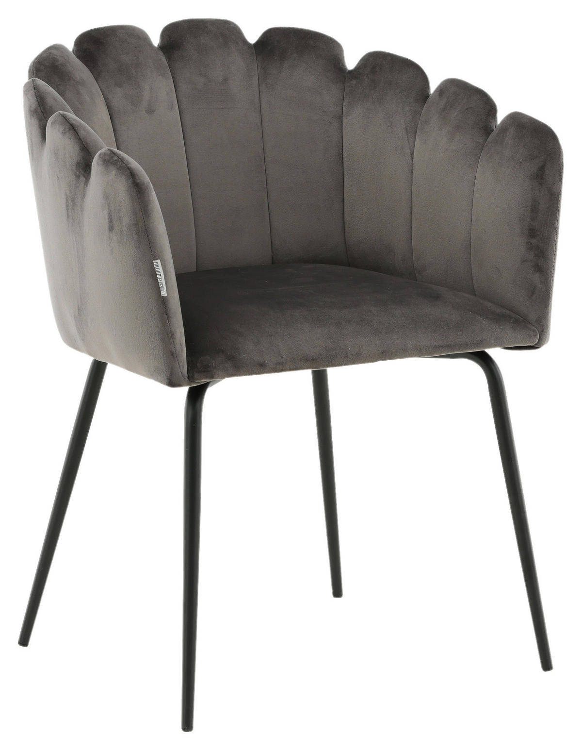 STUHL Samt Grau  - Grau, Design, Textil/Metall (61/76.56/54cm) - Livetastic