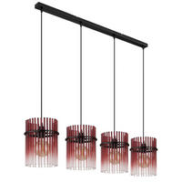 HÄNGELEUCHTE 110/20/140 cm  - Klar/Brombeere, LIFESTYLE, Glas/Kunststoff (110/20/140cm) - Globo