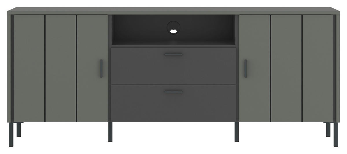 TV-ELEMENT - Schwarz/Grau, Design, Holzwerkstoff/Kunststoff (173,2/65/40cm) - Carryhome