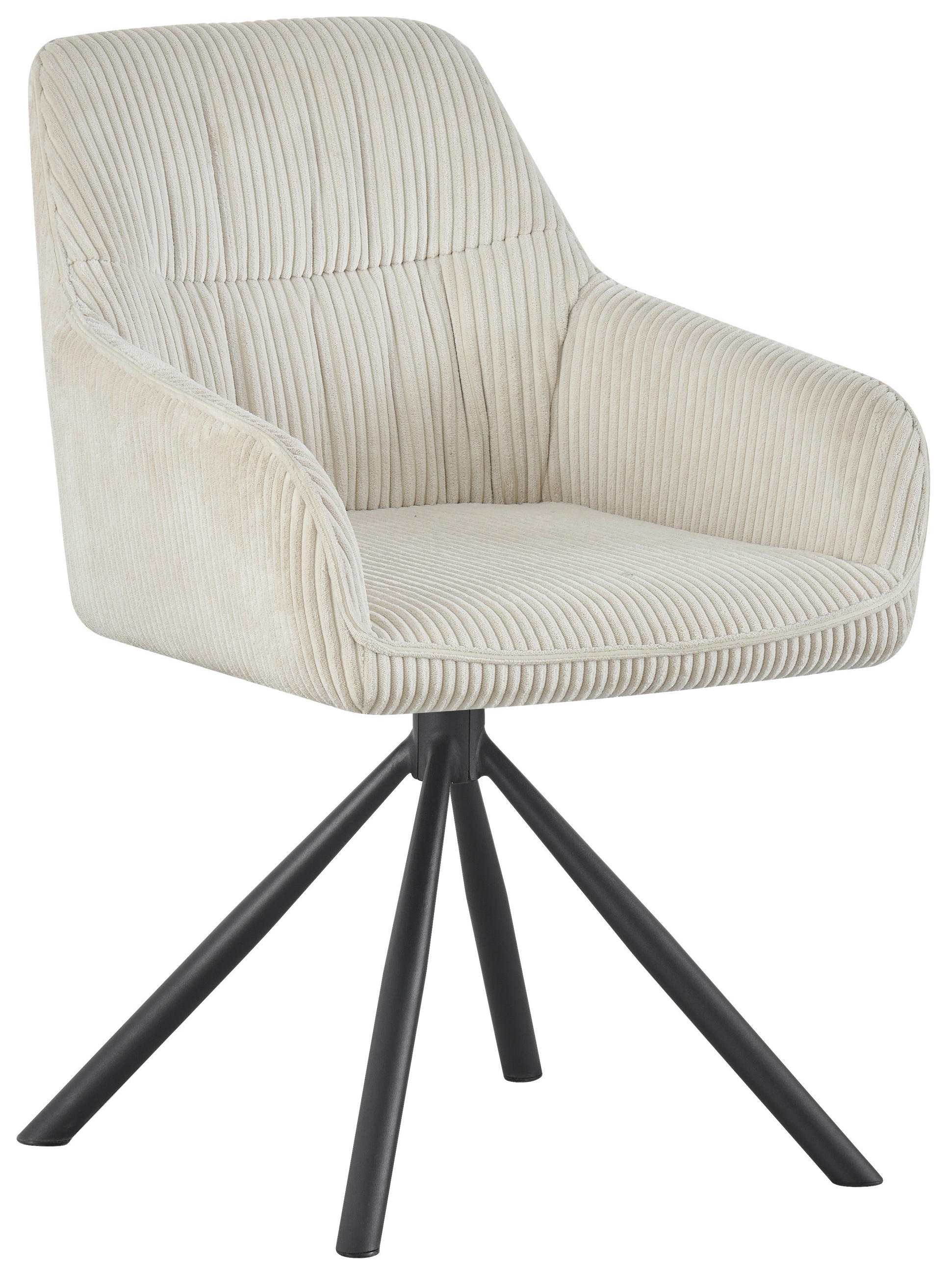 ARMLEHNSTUHL  in Eisen Cord  - Beige/Schwarz, Design, Textil/Metall (56/83/62cm) - Carryhome