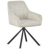 ARMLEHNSTUHL  in Eisen Cord  - Beige/Schwarz, Design, Textil/Metall (56/83/62cm) - Carryhome