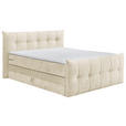 BOXSPRINGBETT 180/200 cm  in Creme  - Creme/Schwarz, KONVENTIONELL, Kunststoff/Textil (180/200cm) - Esposa