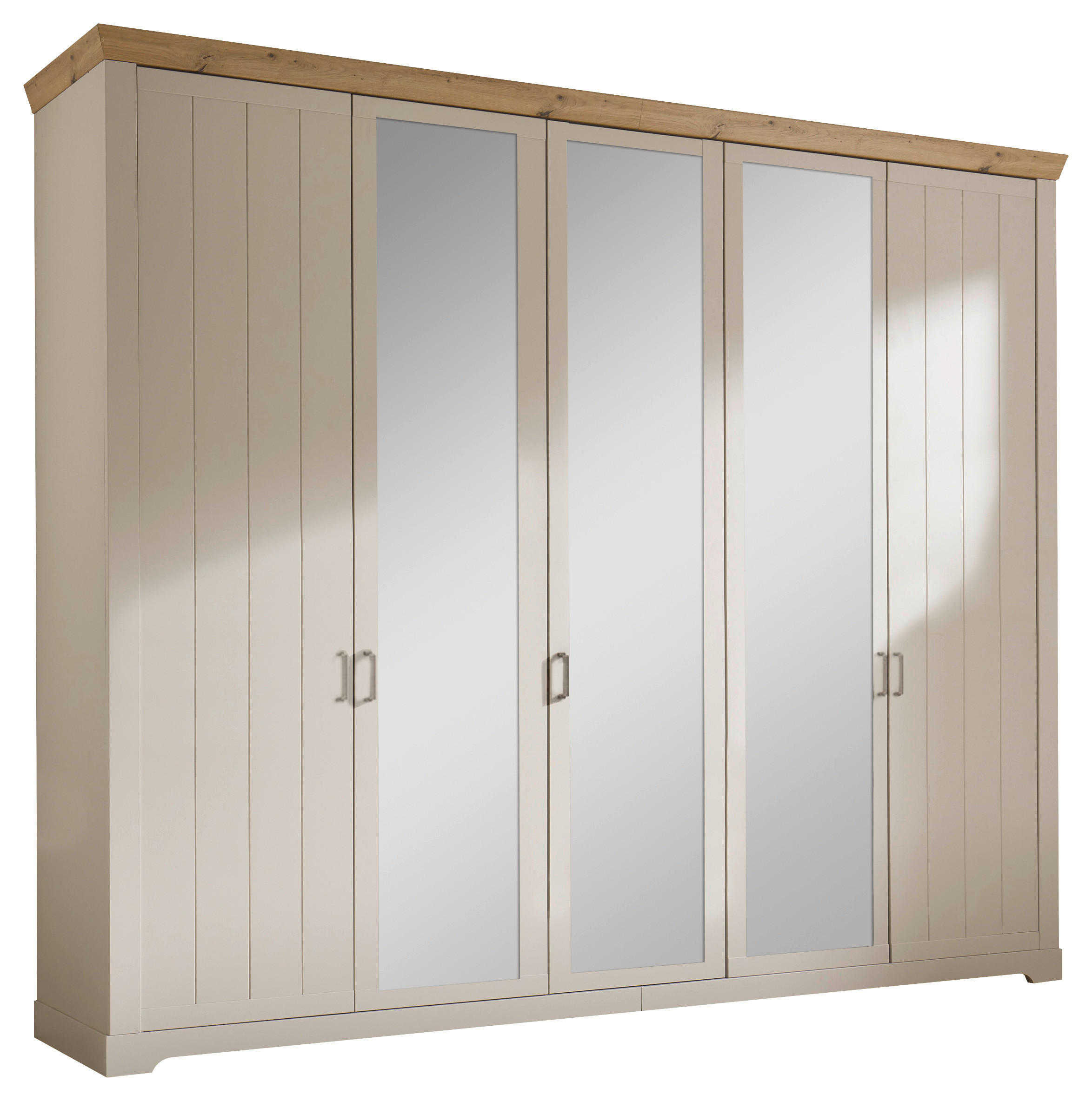 DREHTÜRENSCHRANK 272/228/60 cm 5-türig Champagner, Eiche Artisan  - Champagner/Bronzefarben, LIFESTYLE, Glas/Holzwerkstoff (272/228/60cm) - Landscape