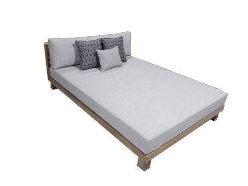 LOUNGEBETT  - Hellgrau, Natur, Holz/Textil (140/68/200cm) - Amatio