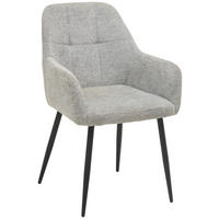 ŽIDLE S PODRUČKAMI, železo, tkaná látka, šedá, černá - šedá/černá, Konvenční, kov/textil (58/88/63cm) - MID.YOU