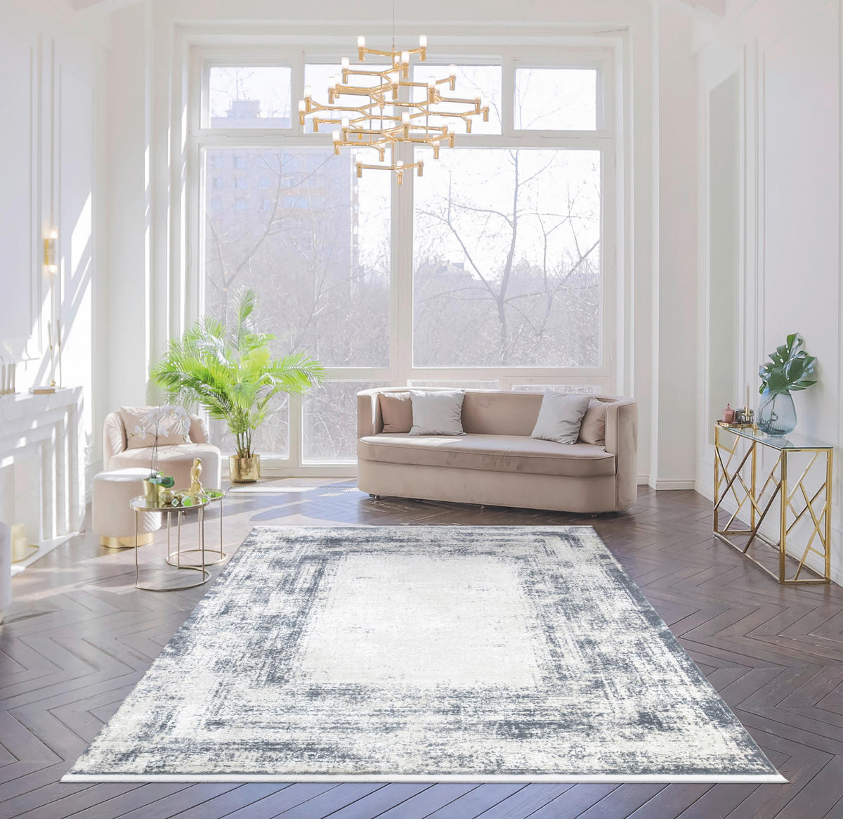 VINTAGE-TEPPICH 200/290 cm Lotus Grau  - Grau, LIFESTYLE, Textil (200/290cm) - Novel