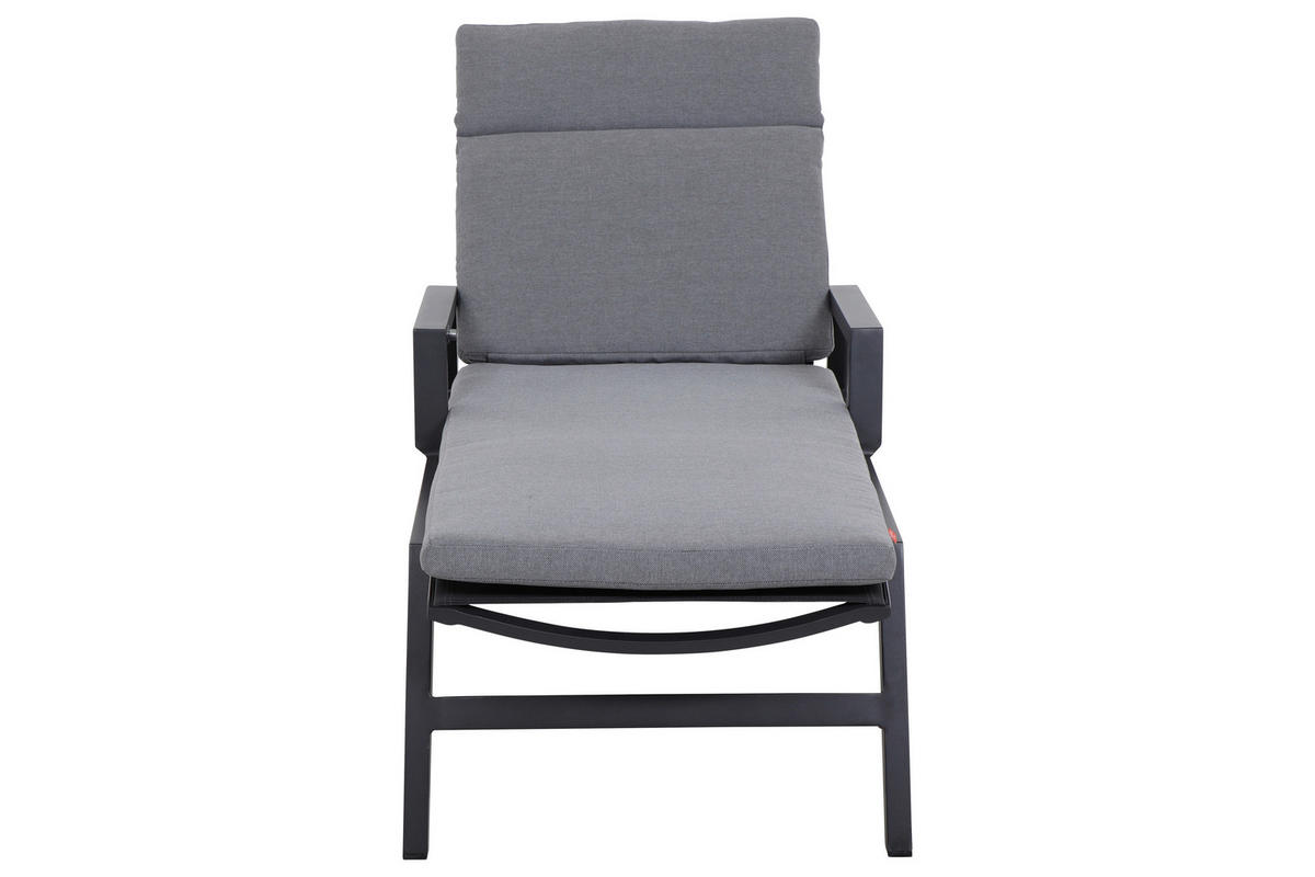GARTENLIEGE 154/102/70 cm  - Anthrazit, Basics, Kunststoff/Textil (154/102/70cm) - Siena Garden
