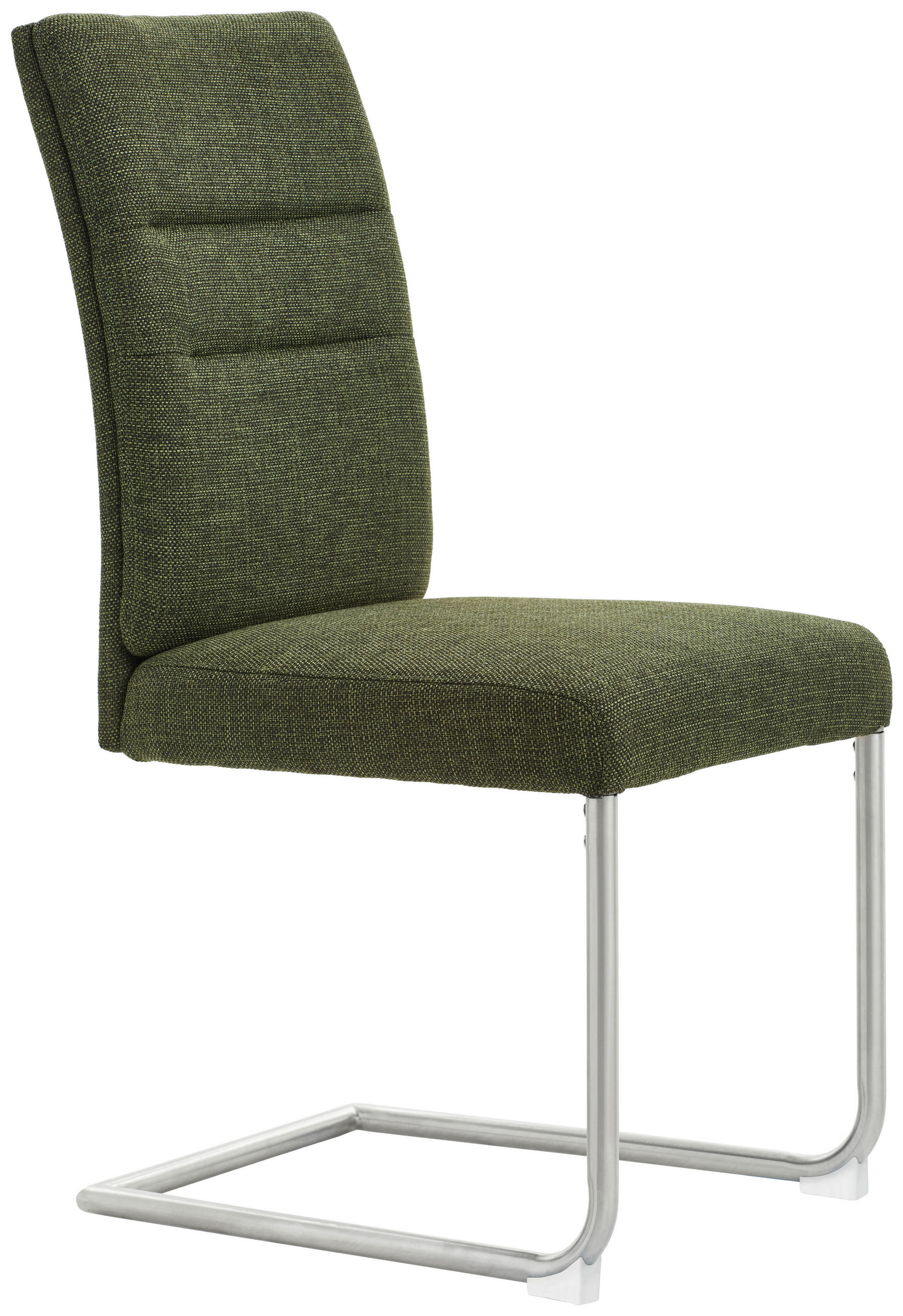 SZÁNKÓTALPAS SZÉK fém, textil zöld, nemesacél  - nemesacél/zöld, Design, textil/fém (48/98/63cm) - Novel