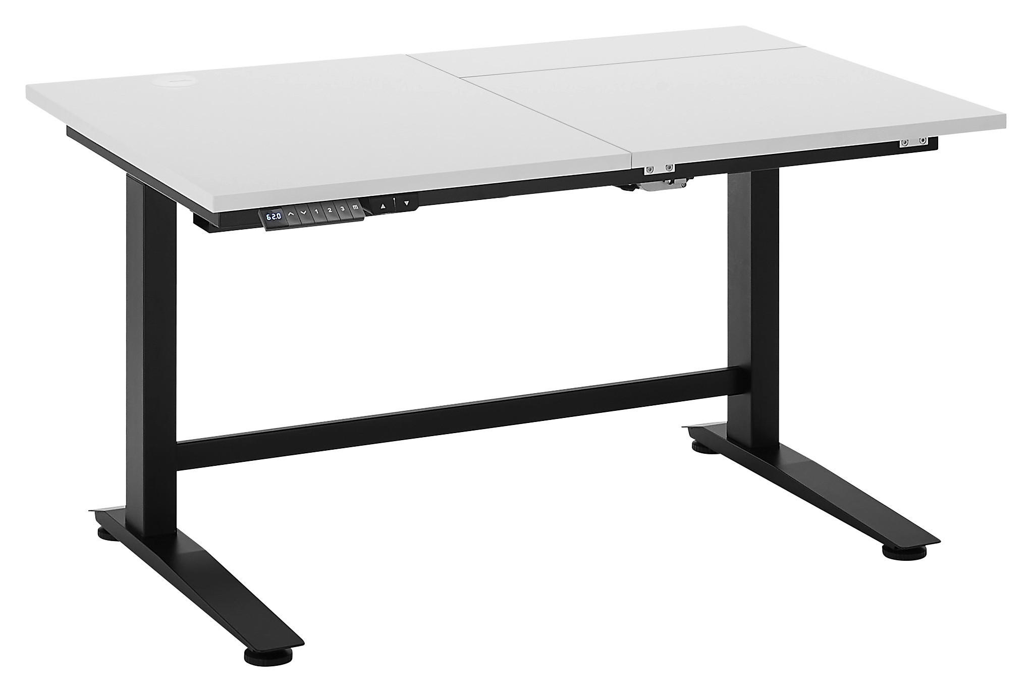SCHREIBTISCH 120/77/66-129 cm  in Schwarz, Weiß  - Schwarz/Weiß, MODERN, Holzwerkstoff/Metall (120/77/66-129cm) - Carryhome
