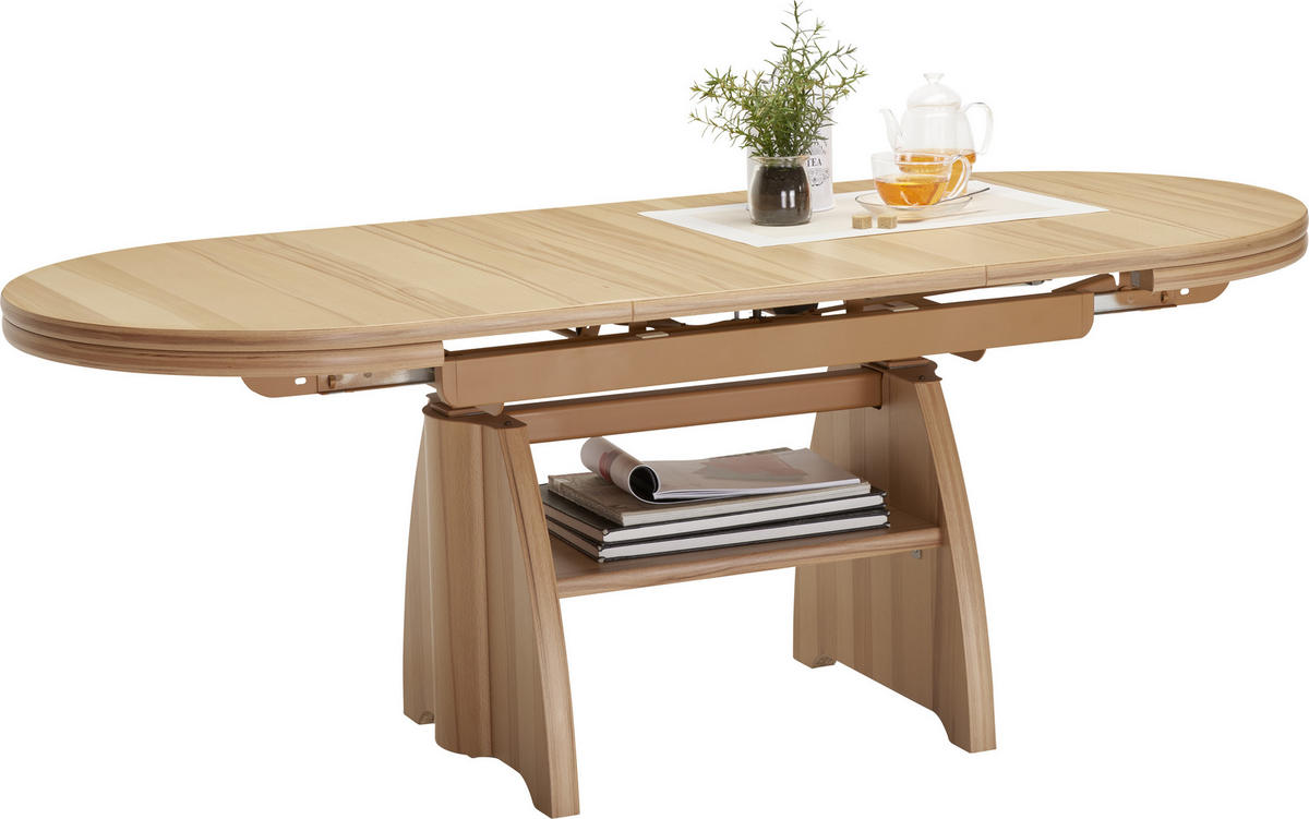 COUCHTISCH in Metall, Holzwerkstoff 125-165,5/71/56-75 cm  - Wildeiche, Konventionell, Holzwerkstoff/Metall (125-165,5/71/56-75cm) - Venda