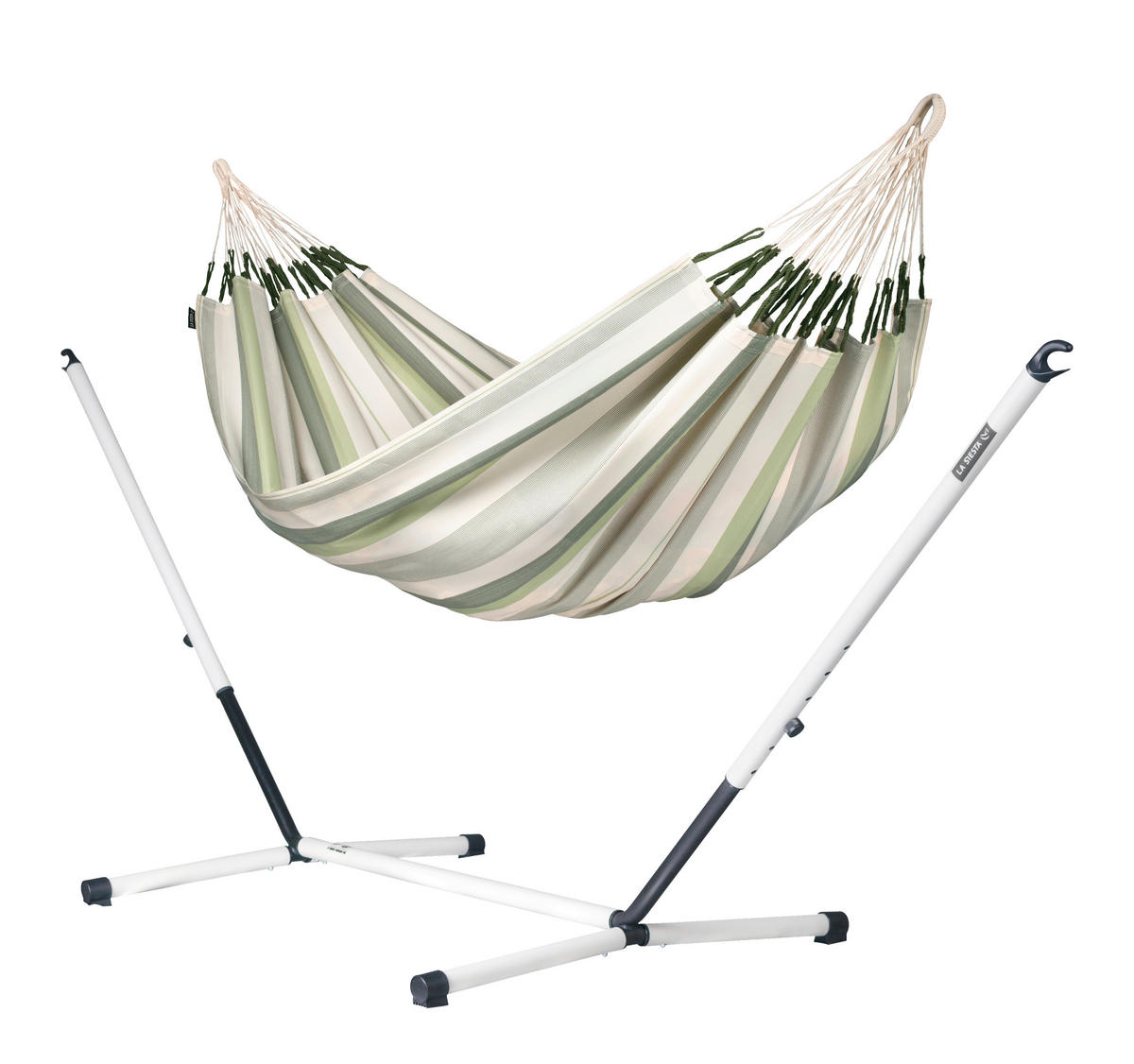 HÄNGEMATTE double outdoor  - Weiß/Hellgrün, KONVENTIONELL, Textil (160/350cm) - La Siesta