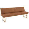 SITZBANK 214/88/66 cm Echtleder Cognac, Wildeiche Wildeiche furniert, massiv Holz  - Wildeiche/Eichefarben, Design, Leder/Holz (214/88/66cm) - Koinor