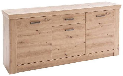 SIDEBOARD 183/84/45 cm  in Eichefarben  - Eichefarben/Nickelfarben, Design, Holzwerkstoff/Metall (183/84/45cm) - Livetastic