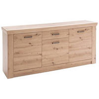SIDEBOARD 183/84/45 cm  - nickelfärgad/ekfärgad, Design, metall/trämaterial (183/84/45cm) - Livetastic