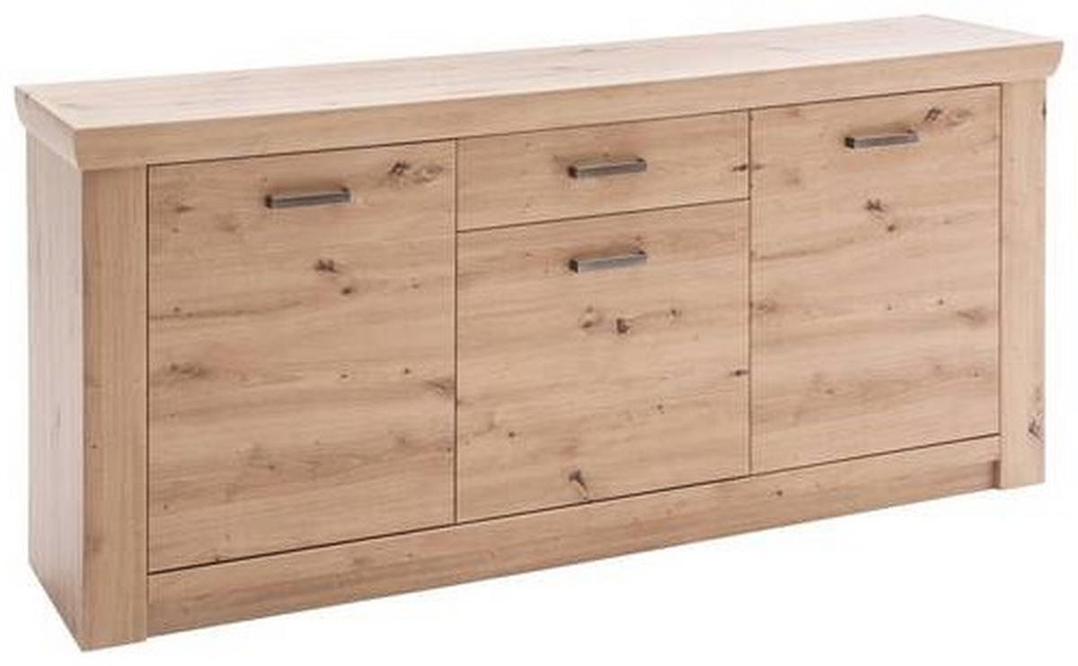 SIDEBOARD 183/84/45 cm  - nickelfärgad/ekfärgad, Design, metall/trämaterial (183/84/45cm) - Livetastic