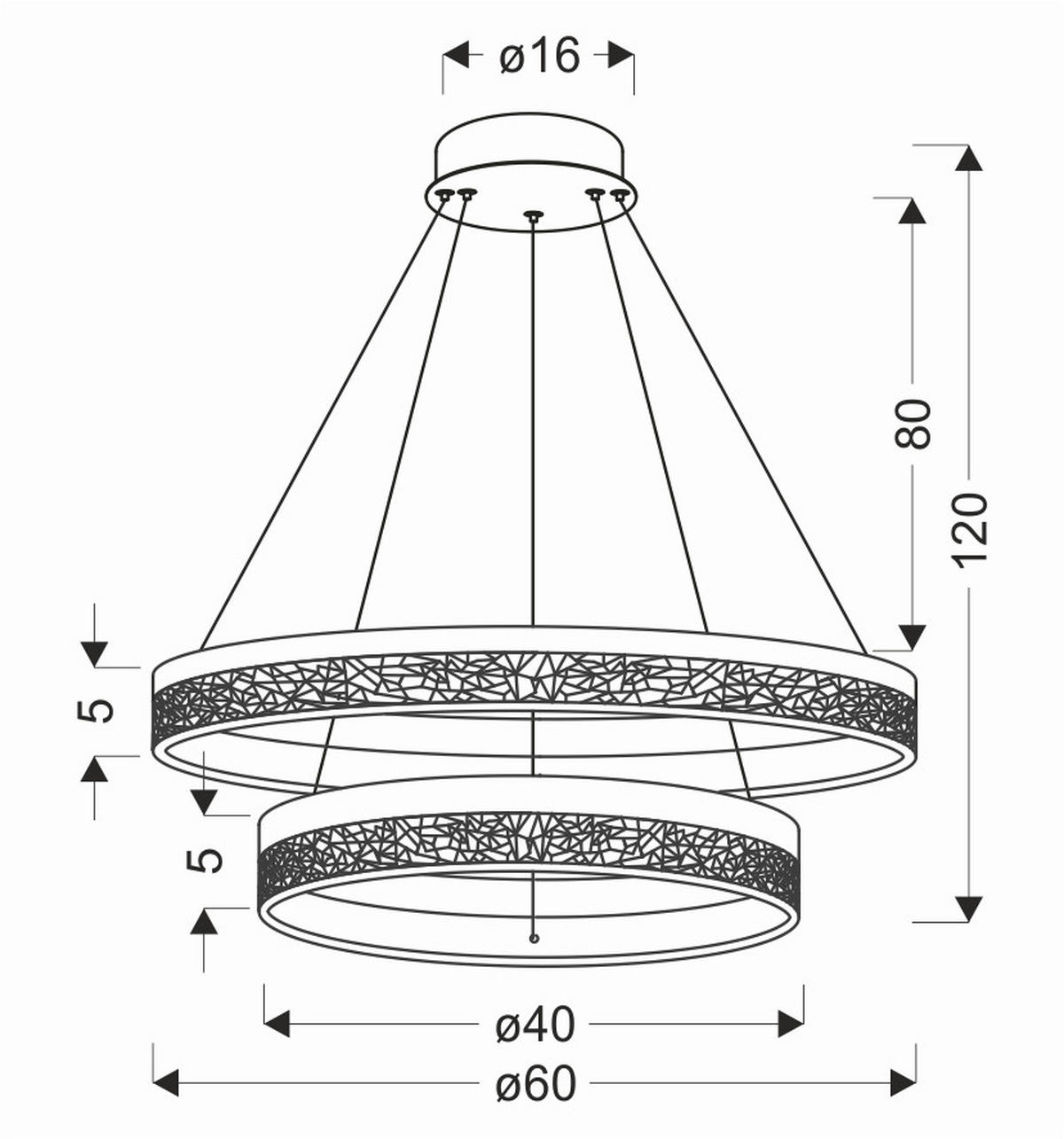 LED-PENDELLEUCHTE 60/60/120 cm  - Transparent/Schwarz, Design, Kunststoff/Metall (60/60/120cm)